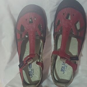 JBU Kids Red and Black Sandals